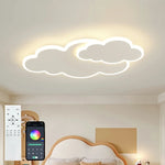 おしゃれ シーリングライト LED 雲型 2連デザイン 間接照明 薄型 フラット 天井照明 子供部屋 寝室 ナチュラル 北欧風
