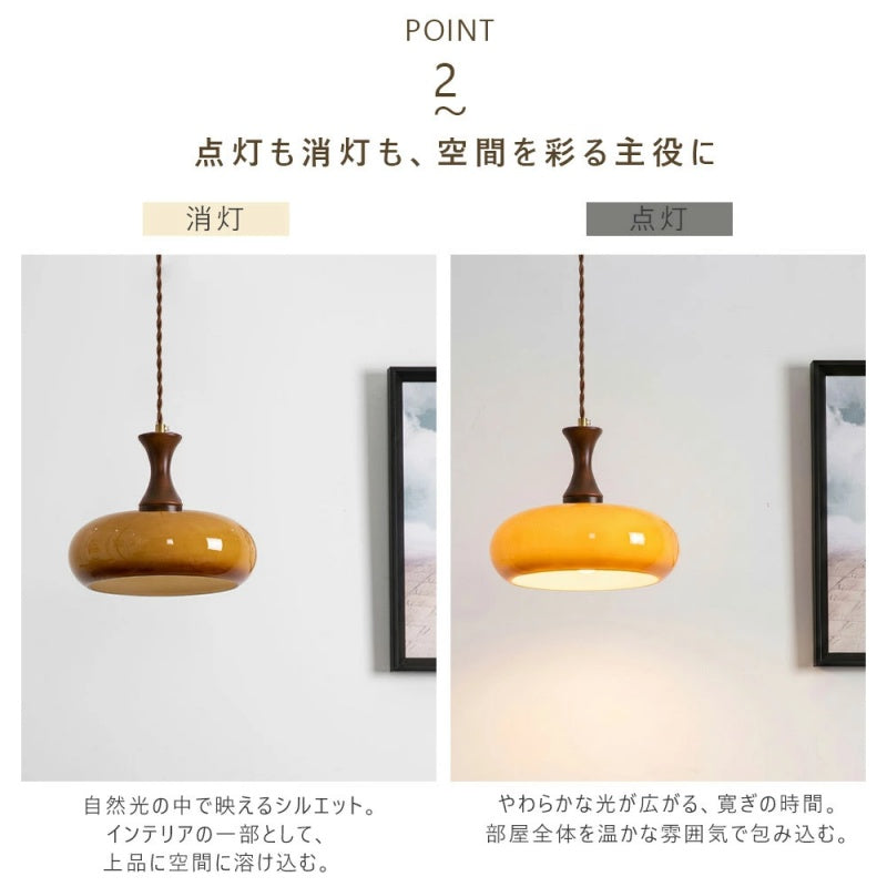 ペンダントライト ステンドグラス 無垢材 1灯 LED対応 おしゃれレトロ ダイニング 照明 リビング キッチン 寝室