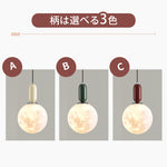 ペンダントライト 北欧 球体ガラスシェード 月面デザイン モダン 1灯 E26 LED対応 ダイニング照明