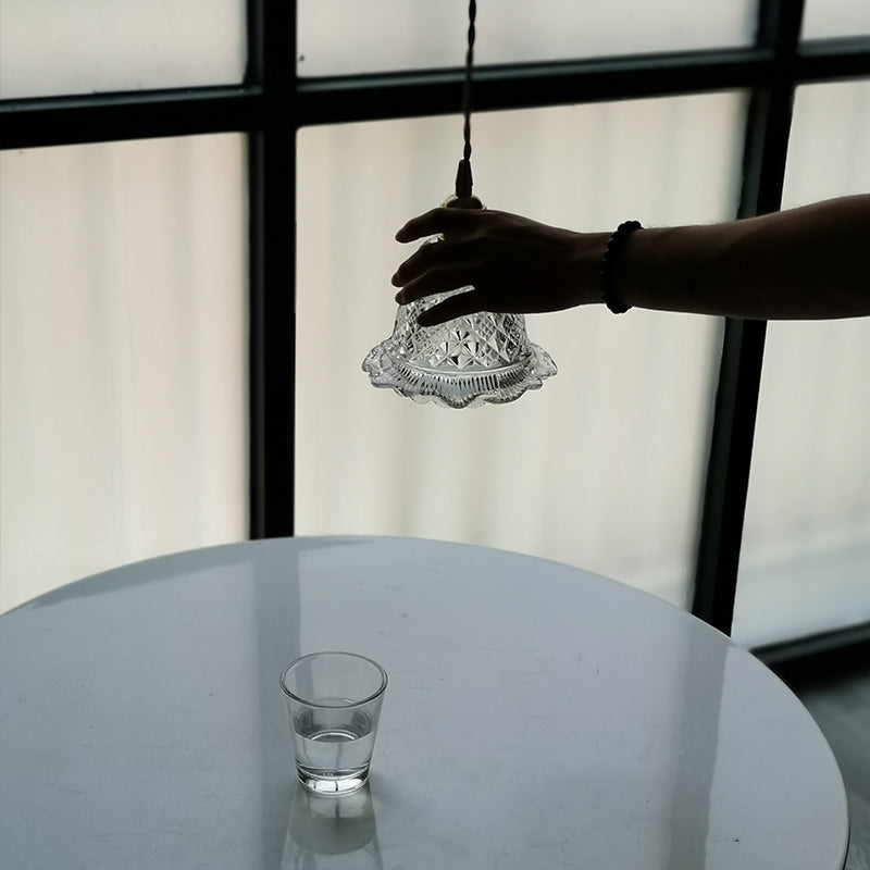 ペンダントライト 北欧 ガラス ダイヤカット 真鍮 アイアン 1灯E26 LED対応 ダイニング モダン シンプル玄関 リビング 寝室 キッチン