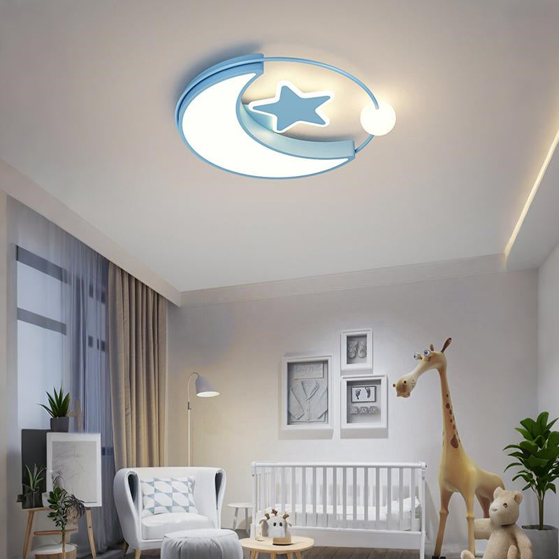 おしゃれ シーリングライト 月 星 LED 天井照明 薄型 北欧 子供部屋 寝室 キッズルーム ブルー ピンク かわいい インテリア照明
