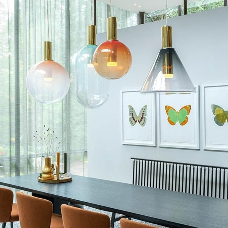 ペンダントライト おしゃれ 北欧 ガラス LED対応 1灯 モダン グラデーションガラス ダイニング キッチン カウンター カフェ 天井照明