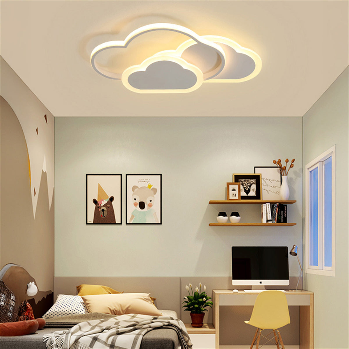 LED シーリングライト 雲型 調光調色 リモコン APP対応 常夜灯 北欧 子供部屋 おしゃれ 天井照明 6畳 8畳 10畳 工事不要