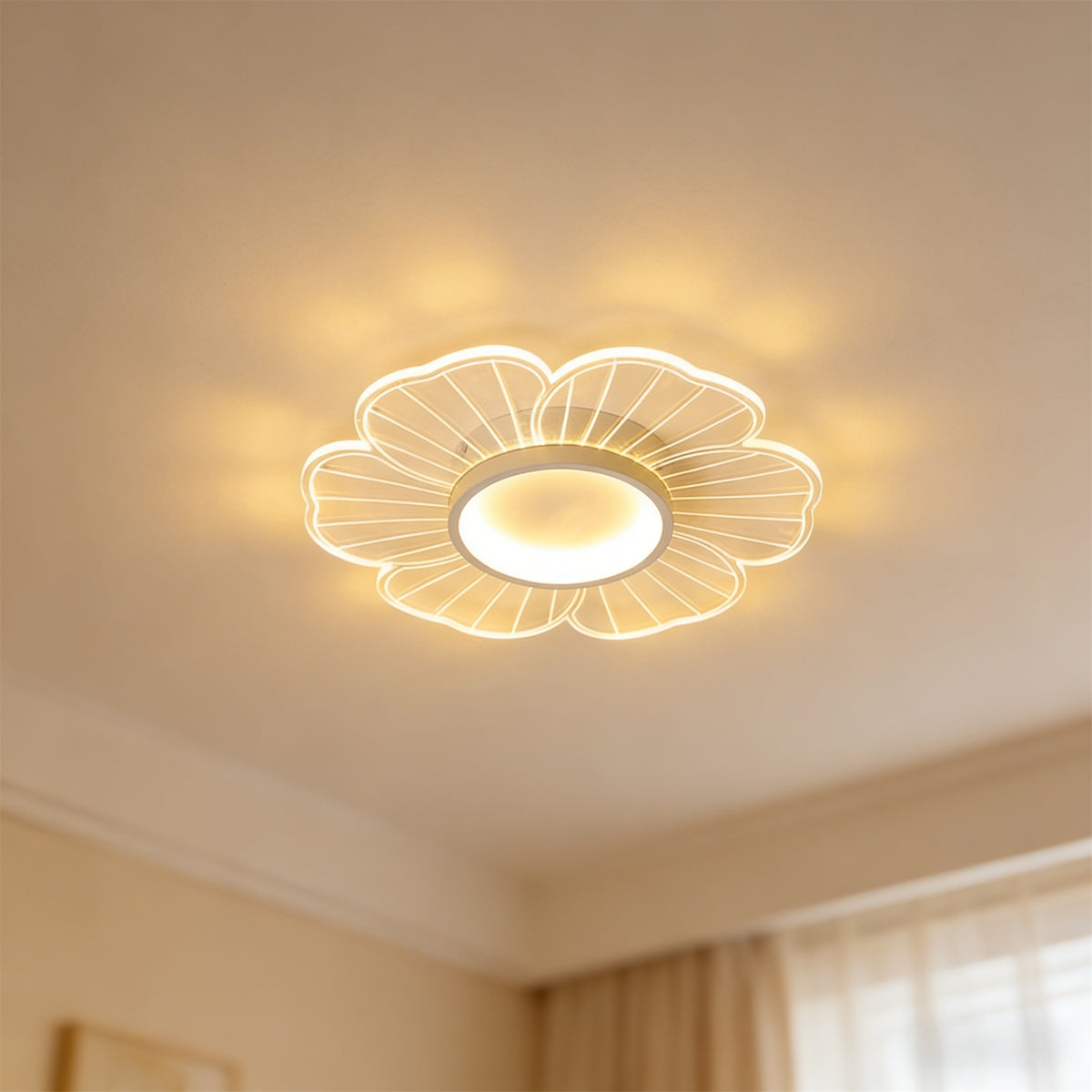 LED シーリングライト 花びら 調光調色 リモコン APP対応 常夜灯 北欧 アクリル おしゃれ 天井照明 6畳 8畳 10畳 工事不要