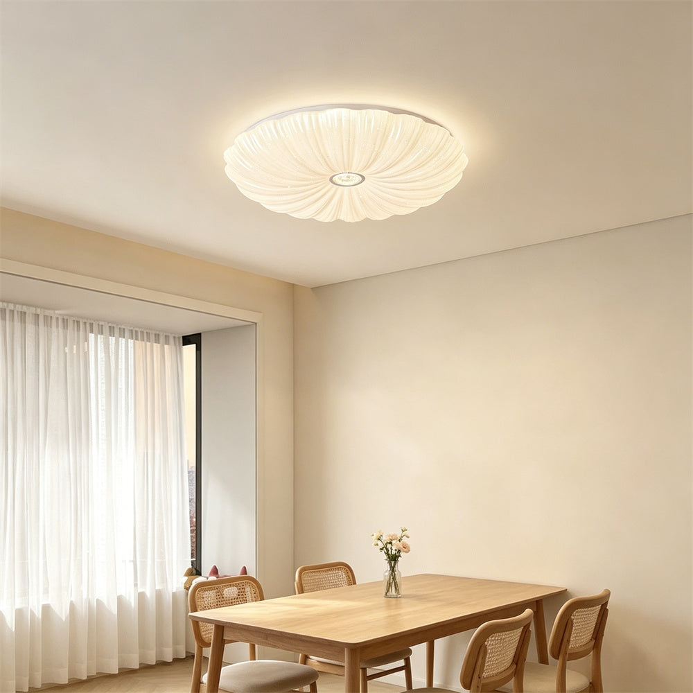 LED シーリングライト 花びら 調光調色 リモコン APP対応 北欧 おしゃれ 天井照明 6畳 8畳 10畳 工事不要 ホワイト 貝殻風