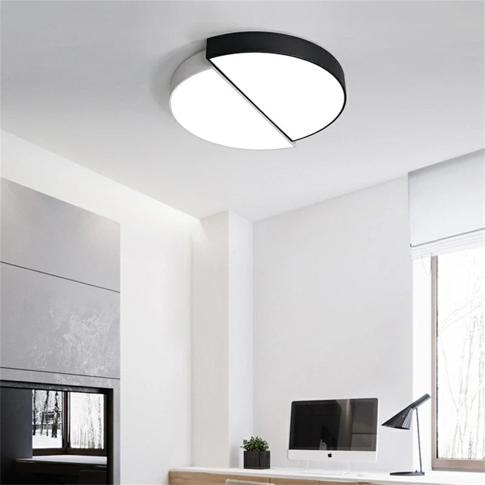 LED シーリングライト モノトーン 調光調色 リモコン APP対応 北欧 工業風 おしゃれ 天井照明 40cm 50cm 白黒 幾何学 工事不要