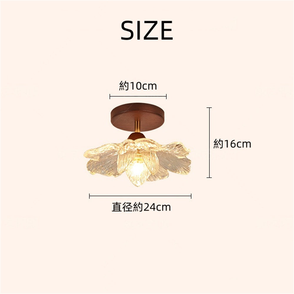 シーリングライト 花型 アクリル 木製 E26 北欧 和モダン 小型 天井照明 おしゃれ 玄関照明 廊下 寝室 ナチュラル