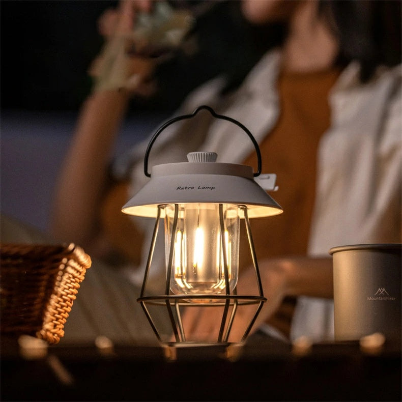 レトロアンティーク充電式防水 LED ランタン USB 充電 防災キャンプ用