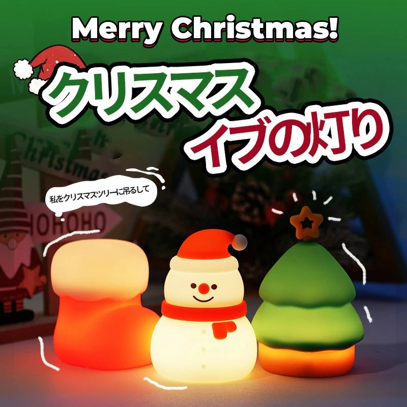USB 充電式クリスマス雪だるま・ツリー型可愛い LED ナイトライト