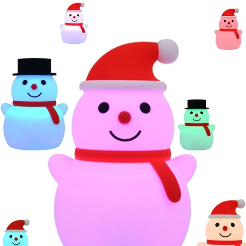 Type-C 充電式 雪だるまモチーフ可愛いクリスマス LED ナイトライト