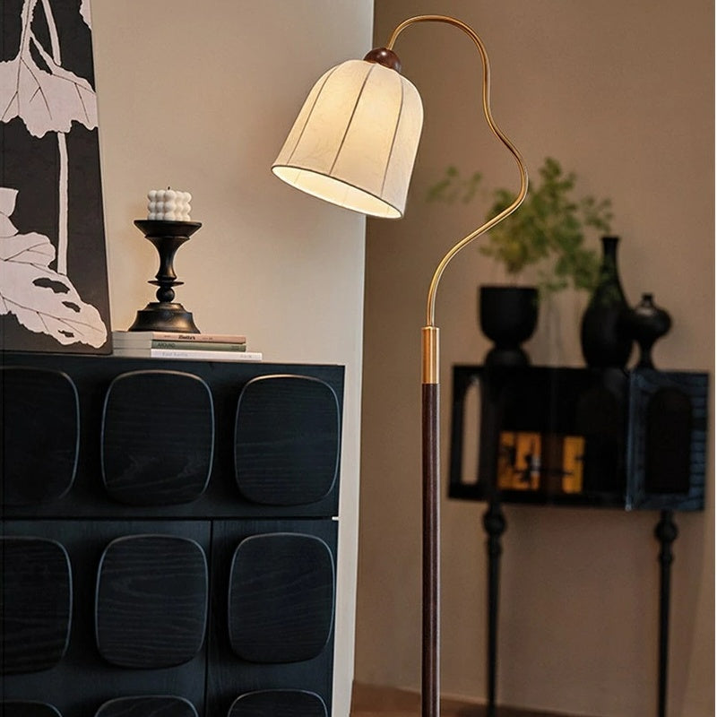 アンティーク調 フロアランプ 布シェード スタンドライト北欧 間接照明 レトロインテリア 寝室 リビング