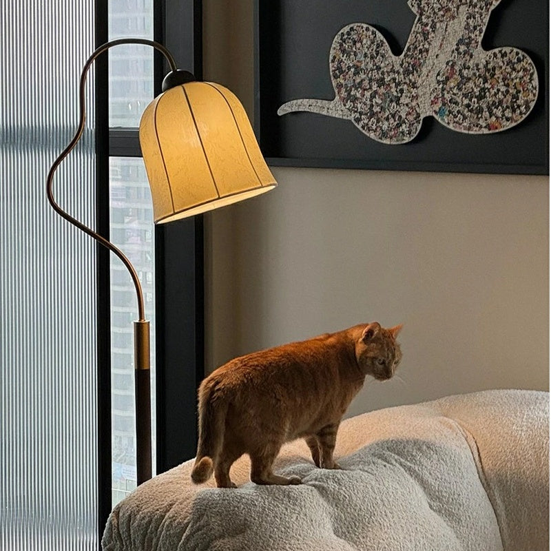 アンティーク調 フロアランプ 布シェード スタンドライト北欧 間接照明 レトロインテリア 寝室 リビング