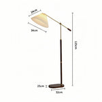 プリーツシェード フロアライト 北欧モダン スタンドライト 角度調整可能 LED対応 木目真鍮調 間接照明 リビング 寝室用 インテリアライト