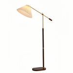 プリーツシェード フロアライト 北欧モダン スタンドライト 角度調整可能 LED対応 木目真鍮調 間接照明 リビング 寝室用 インテリアライト
