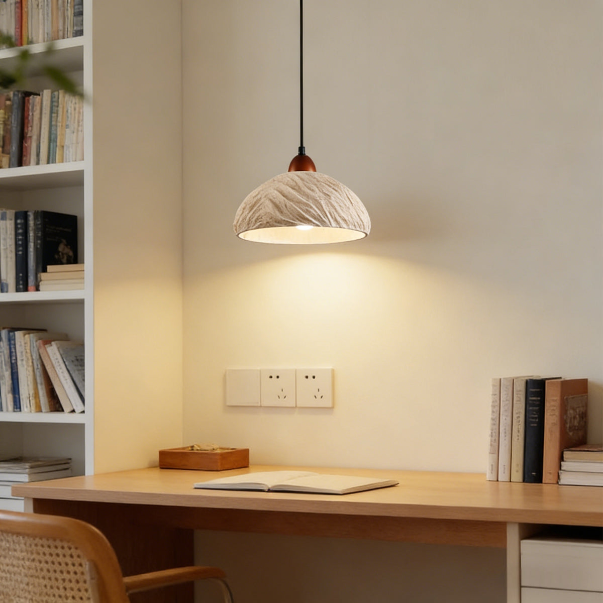 ペンダントライト 北欧 天然石 E26 led モダン シンプル 玄関 リビング トイレ 和室 侘び ベージュ系