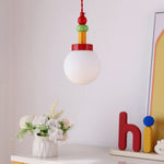 ペンダントライト メンフィス風 G9対応 彩色アイアン 円球型 ガラス 1灯 天井照明 吊り下げ照明 赤 緑 黄 キッズルーム ダイニング バーカウンター 玄関 店舗 おしゃれ 引掛けシーリング ダクトレール対応