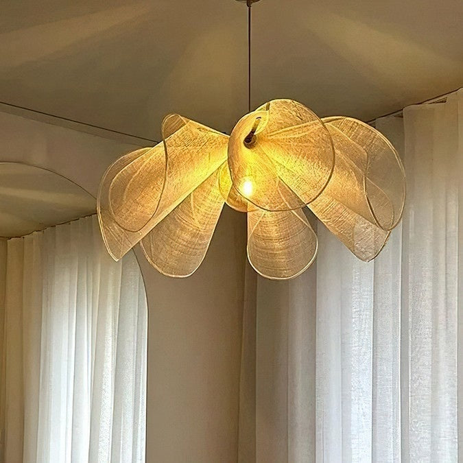 ペンダントライト わびさび風 花びら型 LED内蔵 調光調色 和モダン 天井照明 北欧 おしゃれ 吊り下げ照明 リビング ダイニング 寝室 ホテル 民宿 インテリア照明 装飾ライト