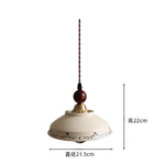 ペンダントライト 陶器シェード 花柄 手描き風 E26 木製 真鍮 吊り下げ照明 ホワイト 北欧 レトロ アンティーク ナチュラル カントリー おしゃれ ダイニング キッチン 玄関