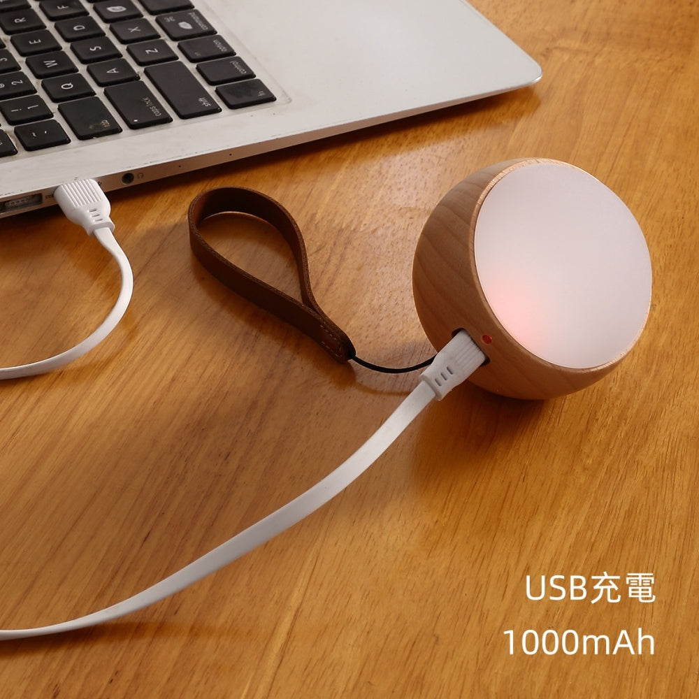 ウォールライト USB充電式 木製 ボール型 E26対応 北欧 和風 レトロ 可愛い タッチ式 コードレス 間接照明 玄関 階段 ベッドサイド 吊り下げ 卓上 ナチュラル ウォールナット