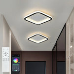 おしゃれ シーリングライト LED スクエア 丸角 ブラック×ホワイト 薄型 天井照明 間接光 モダン 北欧風 玄関 廊下 リビング 寝室