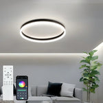 おしゃれ シーリングライト LED 薄型 二重円 ラウンド 天井照明 リングライト ダークフレーム モダン ミニマル シンプル リビング 寝室 洋室 インテリア