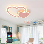 おしゃれ シーリングライト ハート LED 天井照明 薄型 ラインライト 北欧 子供部屋 寝室 ピンク ブルー ホワイト かわいい インテリア照明