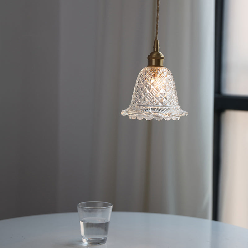 ペンダントライト 北欧 ガラス ダイヤカット 真鍮 アイアン 1灯E26 LED対応 ダイニング モダン シンプル玄関 リビング 寝室 キッチン