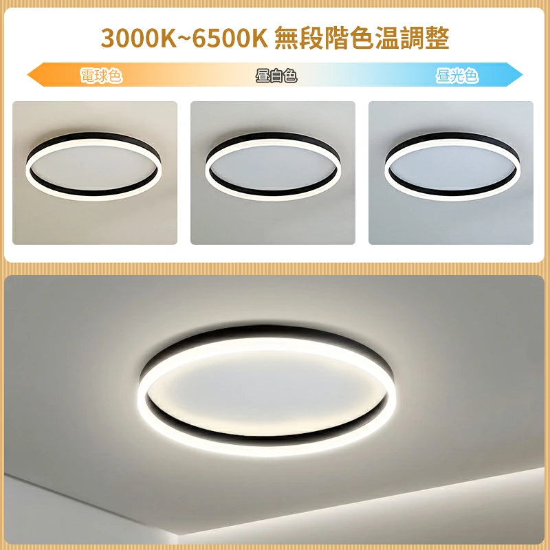 おしゃれ シーリングライト LED 薄型 二重円 ラウンド 天井照明 リングライト ダークフレーム モダン ミニマル シンプル リビング 寝室 洋室 インテリア