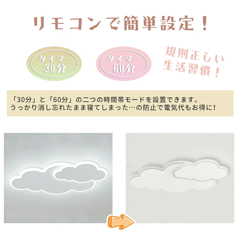 おしゃれ シーリングライト LED 雲型 2連デザイン 間接照明 薄型 フラット 天井照明 子供部屋 寝室 ナチュラル 北欧風