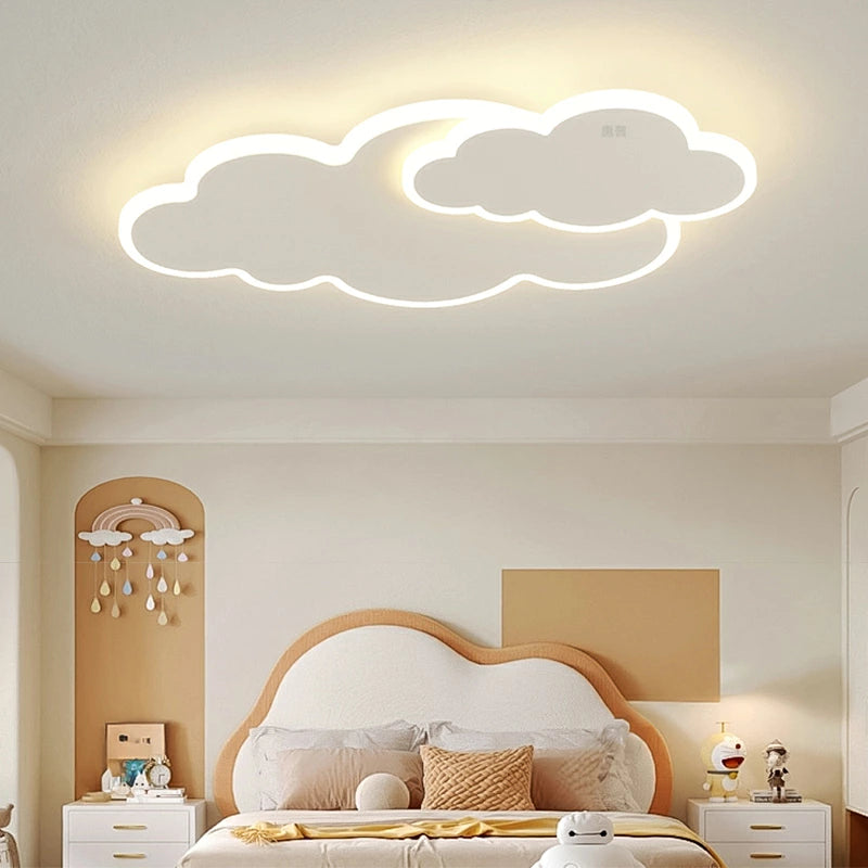 おしゃれ シーリングライト LED 雲型 2連デザイン 間接照明 薄型 フラット 天井照明 子供部屋 寝室 ナチュラル 北欧風