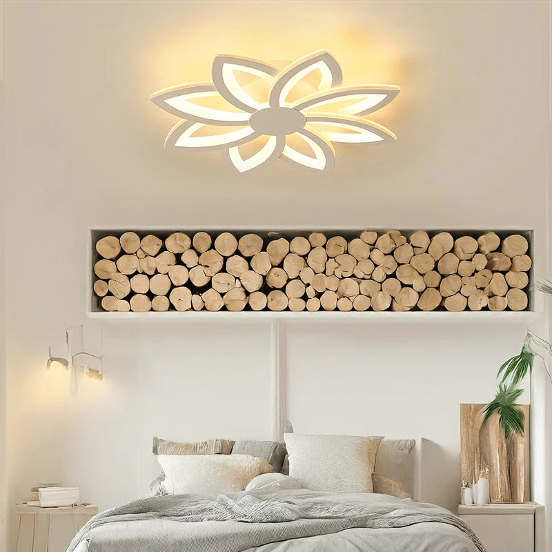 おしゃれ シーリングライト LED フラワーデザイン 58cm 花びらモチーフ 薄型 天井照明 調光調色 無段階調整 リビング 寝室 子供部屋 玄関 北欧 ナチュラル