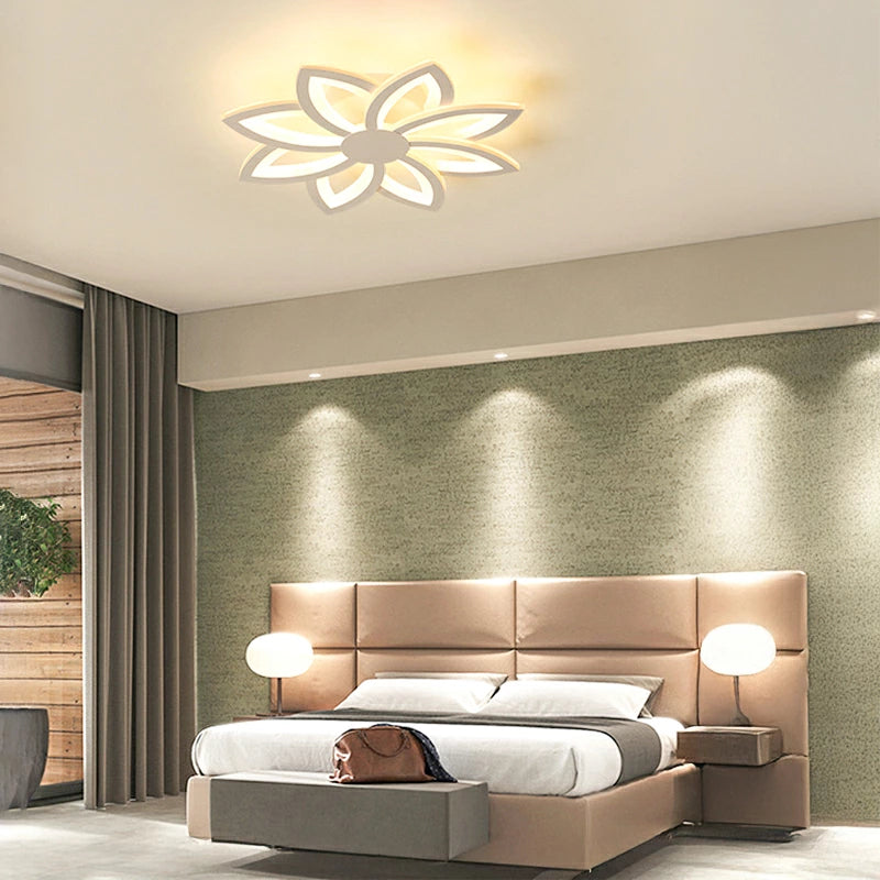 おしゃれ シーリングライト LED フラワーデザイン 58cm 花びらモチーフ 薄型 天井照明 調光調色 無段階調整 リビング 寝室 子供部屋 玄関 北欧 ナチュラル