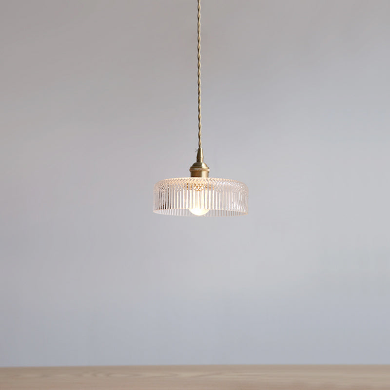 ペンダントライト 北欧 ダイヤカット ガラス 真鍮 1灯 E26 LED対応 レトロ ダイニング