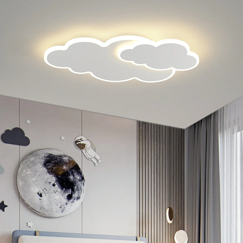 おしゃれ シーリングライト LED 雲型 2連デザイン 間接照明 薄型 フラット 天井照明 子供部屋 寝室 ナチュラル 北欧風