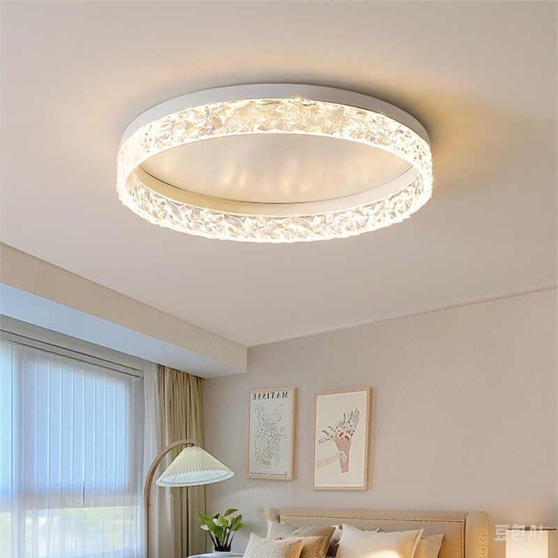 おしゃれ シーリングライト LED クリスタルリング 丸型 調光調色 天井照明 間接照明 カットクリスタル リモコン付き モダン 寝室 リビング
