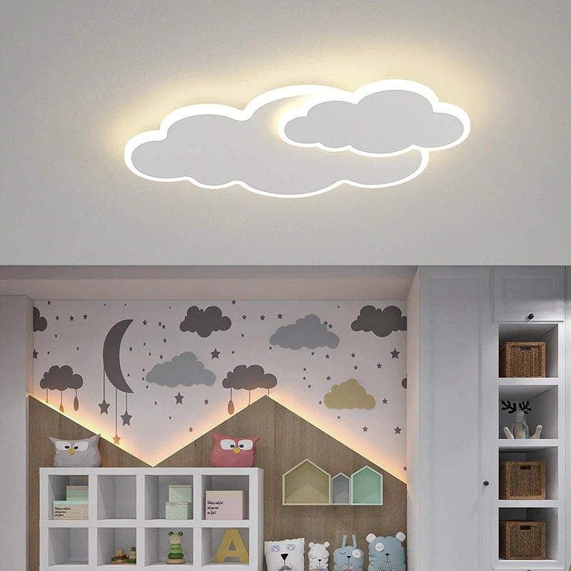 おしゃれ シーリングライト LED 雲型 2連デザイン 間接照明 薄型 フラット 天井照明 子供部屋 寝室 ナチュラル 北欧風