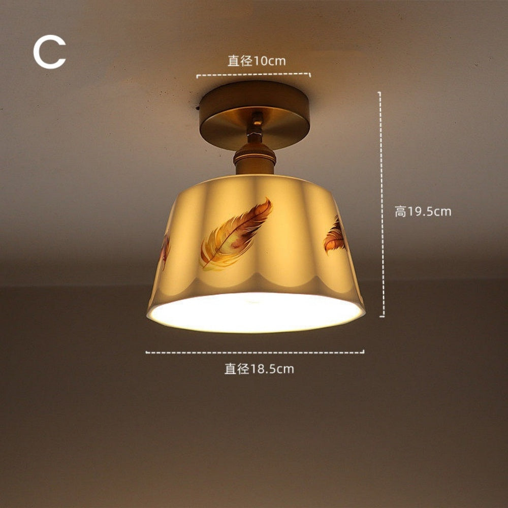 ペンダントライト シーリングライト 陶器 E26 木製 真鍮調 北欧 レトロ おしゃれ 楓 もみじ 蝶 羽根 引掛けシーリング ダクトレール ダイニング キッチン 玄関 寝室