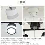 シーリングライト 4灯 昼光色 6500K LED電球 LED内蔵スポットライト 6畳 8畳 ブラック ホワイト
