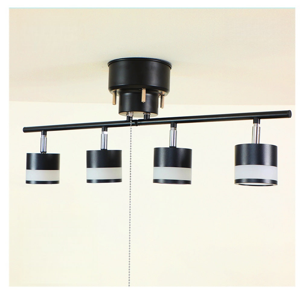 シーリングライト 4灯 昼光色 6500K LED電球 LED内蔵スポットライト 6畳 8畳 ブラック ホワイト