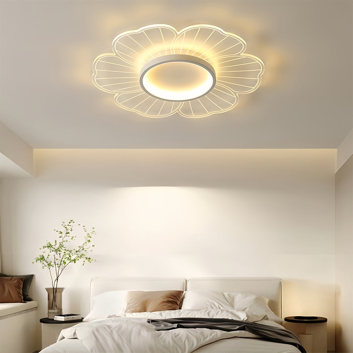 LED シーリングライト 花びら 調光調色 リモコン APP対応 常夜灯 北欧 アクリル おしゃれ 天井照明 6畳 8畳 10畳 工事不要