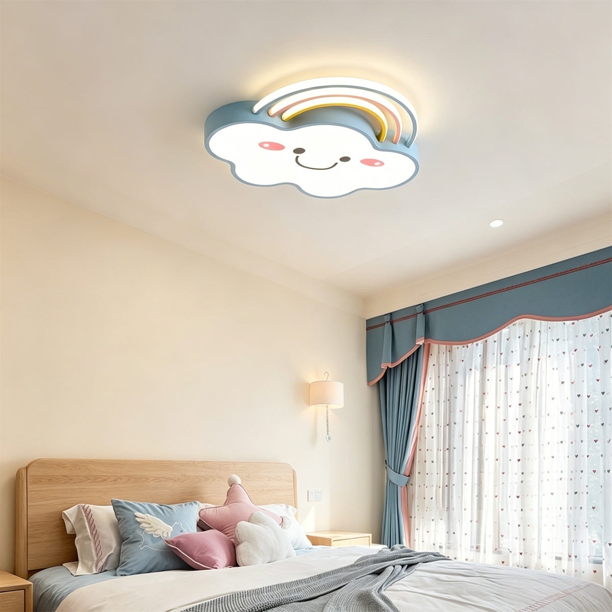 LED シーリングライト 雲型 調光調色 リモコン APP対応 常夜灯 北欧 おしゃれ 天井照明 6畳 8畳 10畳 工事不要 子供部屋 ピンク ブルー