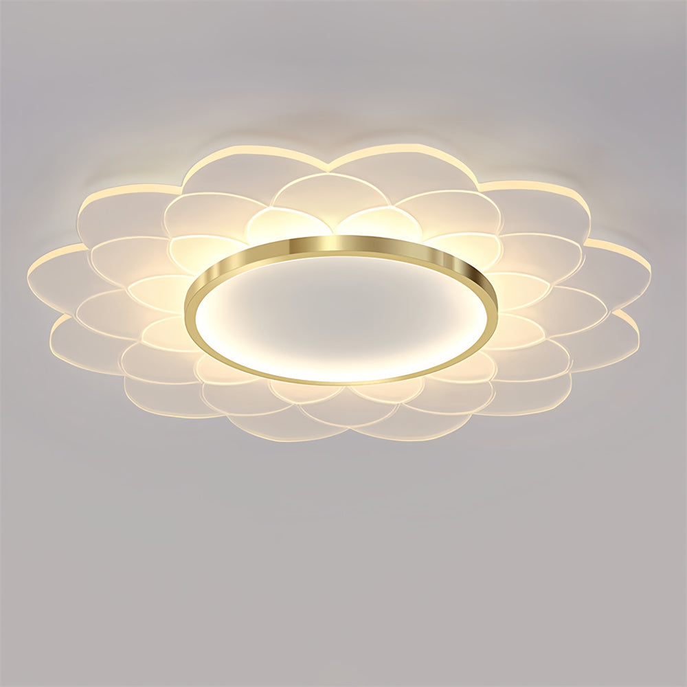 LED シーリングライト 花びら 調光調色 リモコン APP対応 北欧 おしゃれ 天井照明 6畳 8畳 10畳 工事不要 ゴールド ホワイト