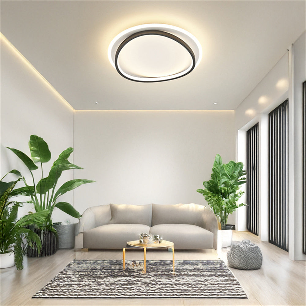 LED シーリングライト ダブルリング 調光調色 リモコン APP対応 北欧 モダン おしゃれ 天井照明 6畳 8畳 ブラック ゴールド 工事不要