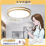 LED シーリングライト 木製 調光調色 リモコン APP対応 北欧 和モダン 侘寂 おしゃれ 天井照明 6畳 8畳 10畳 超薄型 円形 工事不要