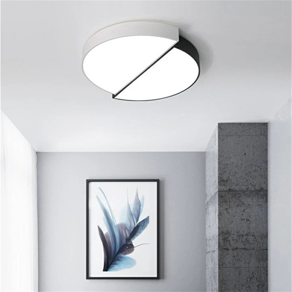 LED シーリングライト モノトーン 調光調色 リモコン APP対応 北欧 工業風 おしゃれ 天井照明 40cm 50cm 白黒 幾何学 工事不要