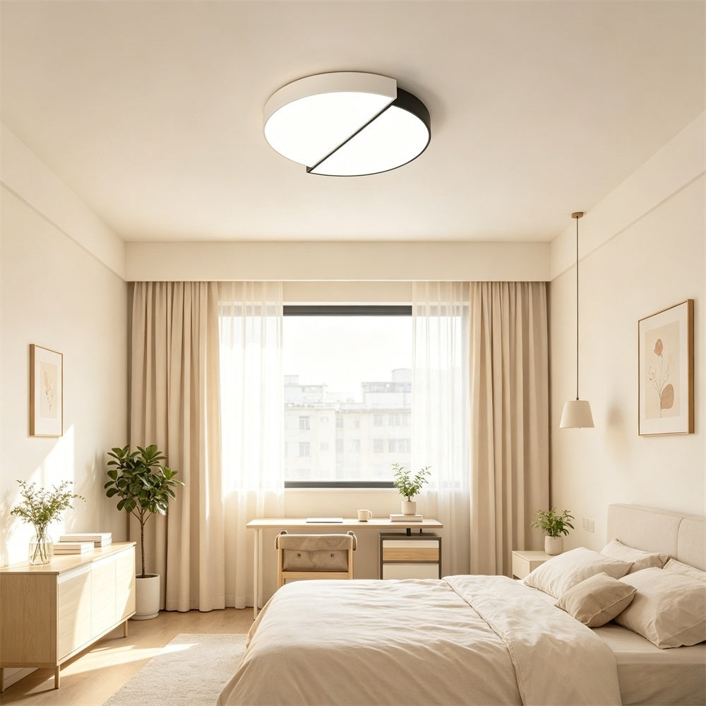 LED シーリングライト モノトーン 調光調色 リモコン APP対応 北欧 工業風 おしゃれ 天井照明 40cm 50cm 白黒 幾何学 工事不要