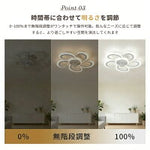 シーリングファンライト LED おしゃれ北欧風 8畳 調光調色 静音DCモーター 6段風量 リモコン付き 省エネ天井照明