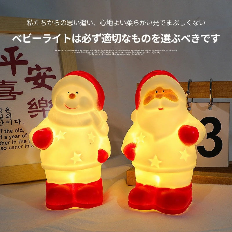 雪だるまクリスマスデザイン USB 充電 LED ナイトライト 装飾兼常夜灯