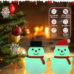 Type-C 充電式 雪だるまモチーフ可愛いクリスマス LED ナイトライト