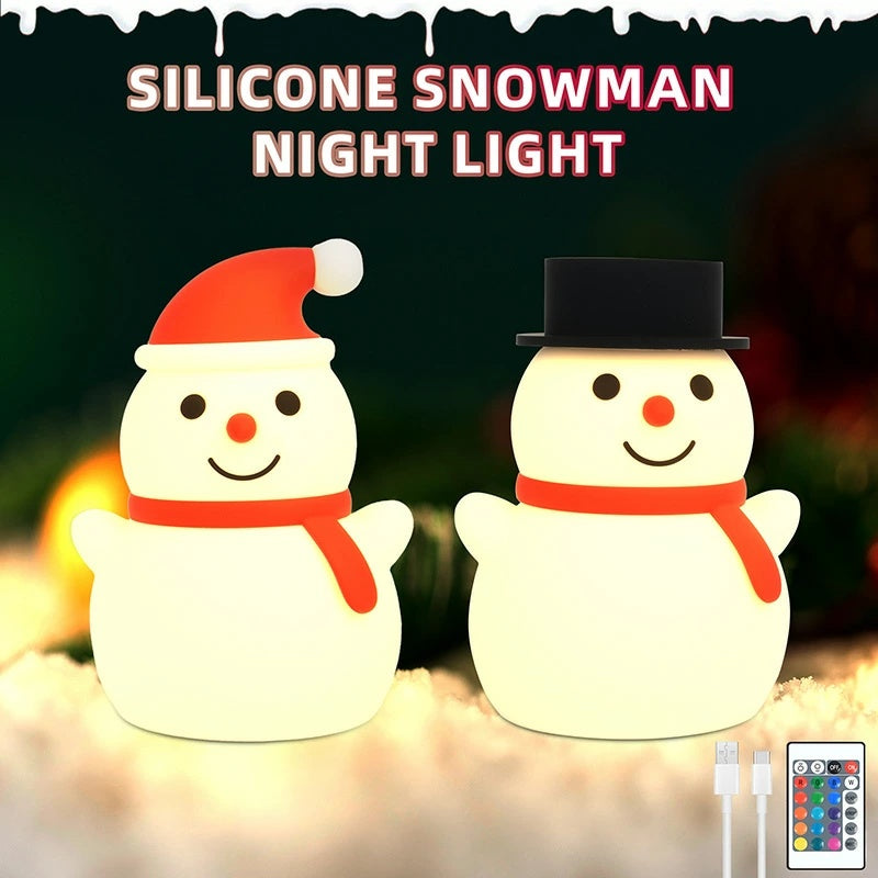 Type-C 充電式 雪だるまモチーフ可愛いクリスマス LED ナイトライト